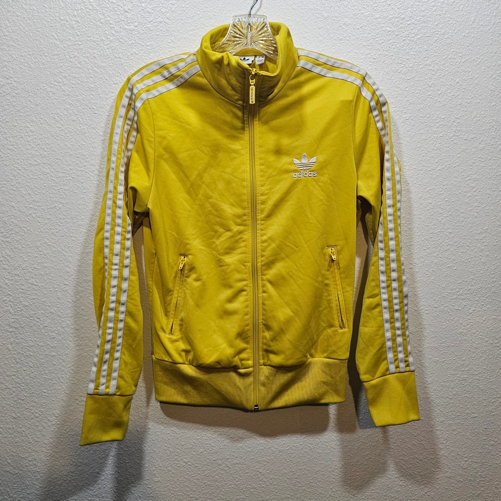 Adidas Originals Firebird Track Jacket Mens Small Mustard Yellow Trefoil Zip Up